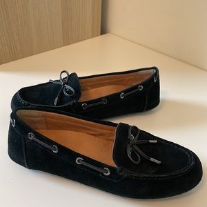 Vionic Virginia Black Suede Moccasin Loafer Slip On